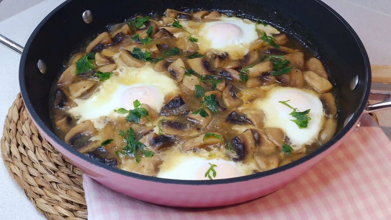 Así preparo champiñones en salsa con huevos cuajados (receta infalible)