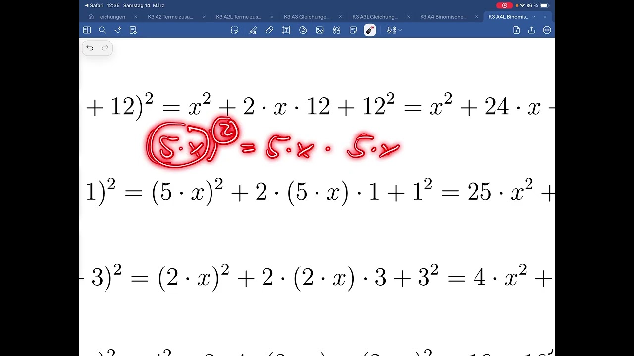 K3 A4 Binomische Formeln