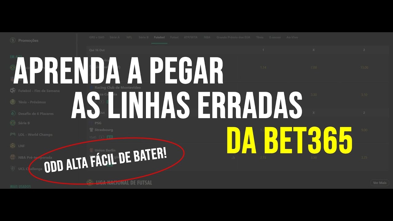 PEGUE AS ODDS ERRADAS NA BET365 PARA CRESCER SUA BANCA!