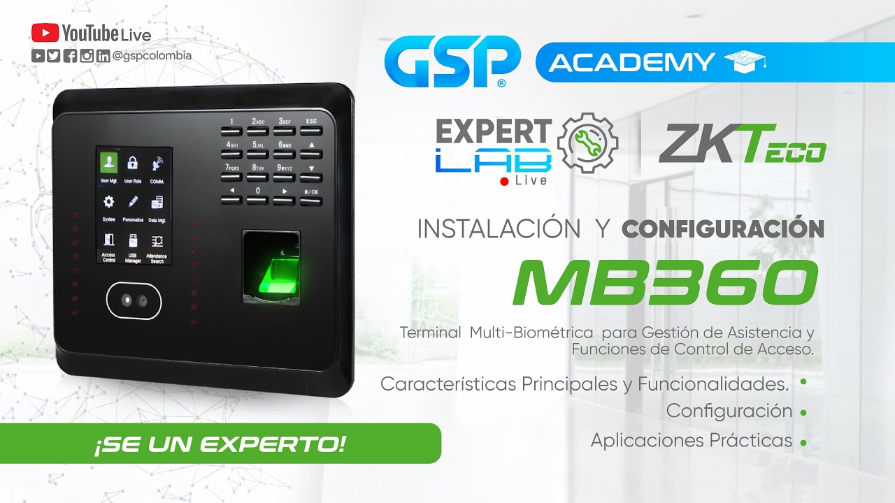 EXPERT LAB: MB36 de ZKTECO Terminal Multi-biométrica para Asistencia y funciones de ACC