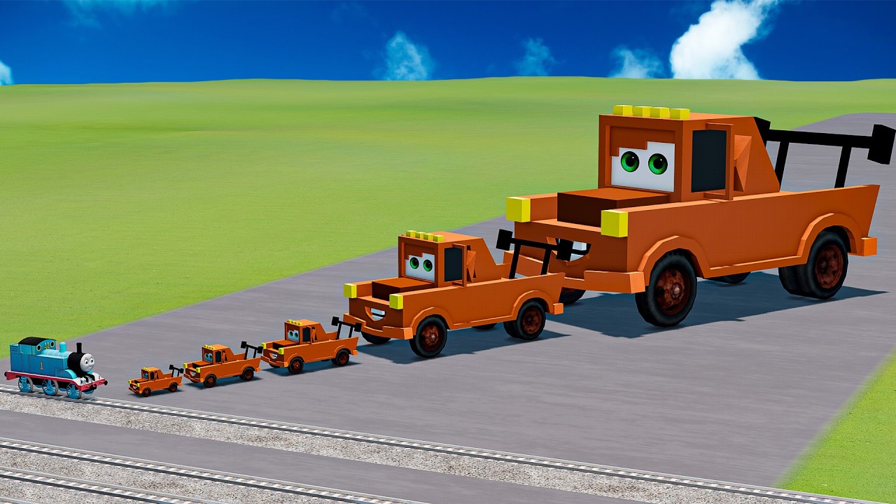 Big & Small Tom Mater Minecraft VS Thomas Train | BeamNG.Drive