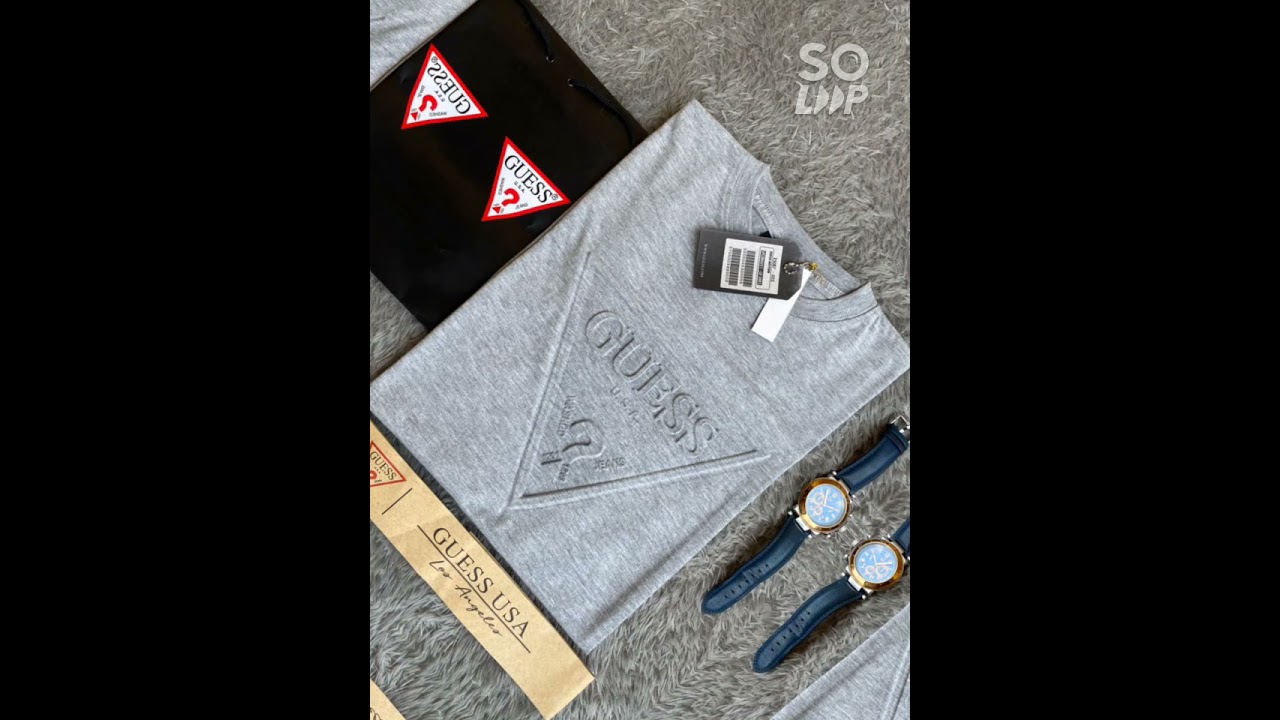 KAOS OBLONG PRIA PREMIUM BRAND GUESS EMBOS SABLON