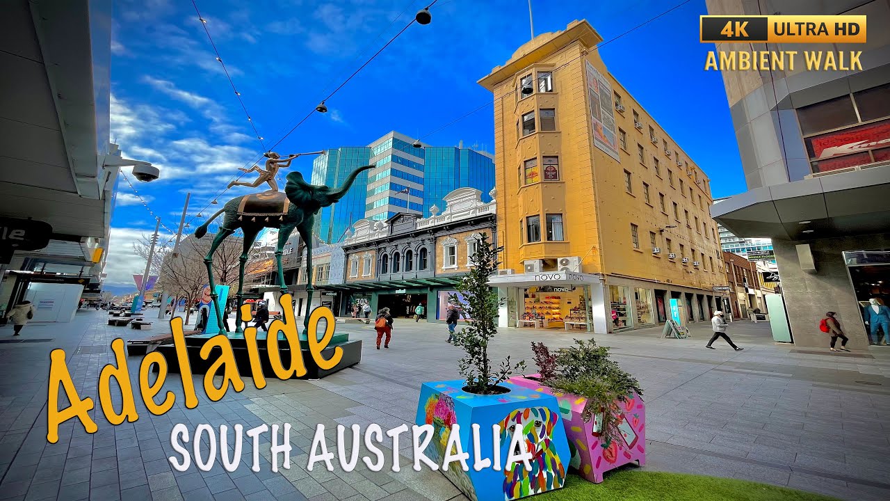 Beautiful Adelaide, South Australia - 4K Ambient Walk. Winter morning.