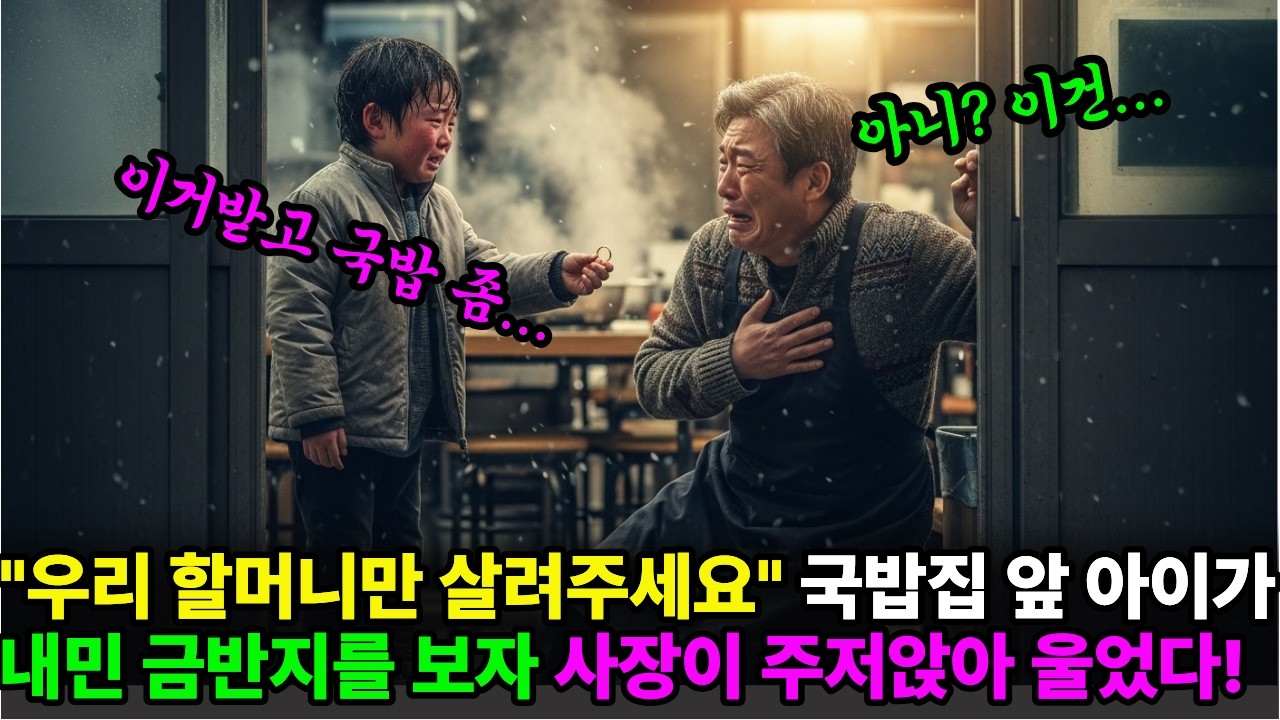 아저씨! 우리 할머니만 살려주세요! 국밥집 앞 아이가 내민 금반지를 보자 사장이 주저앉아 울었다!
