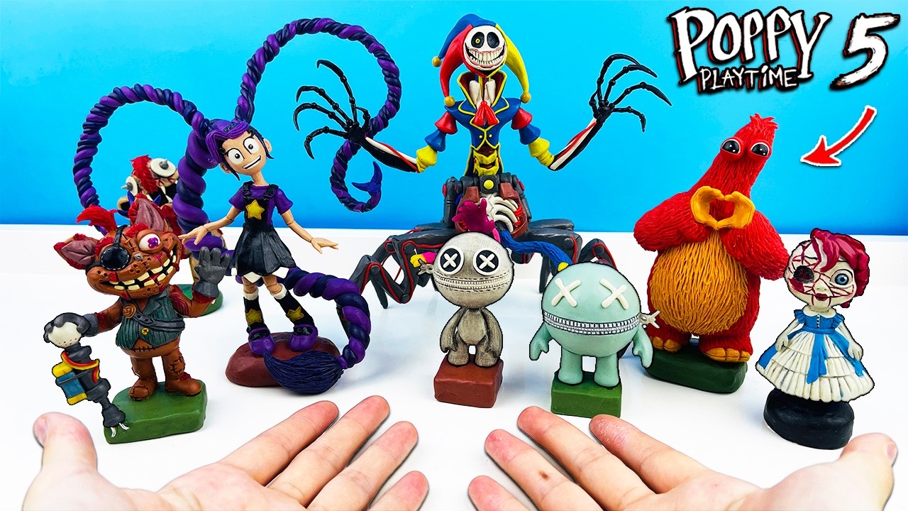 Коллекция - Леплю ВСЕХ МОНСТРОВ из POPPY PLAYTIME 5. Фигурки из пластилина. Прототип - Лепка ОК