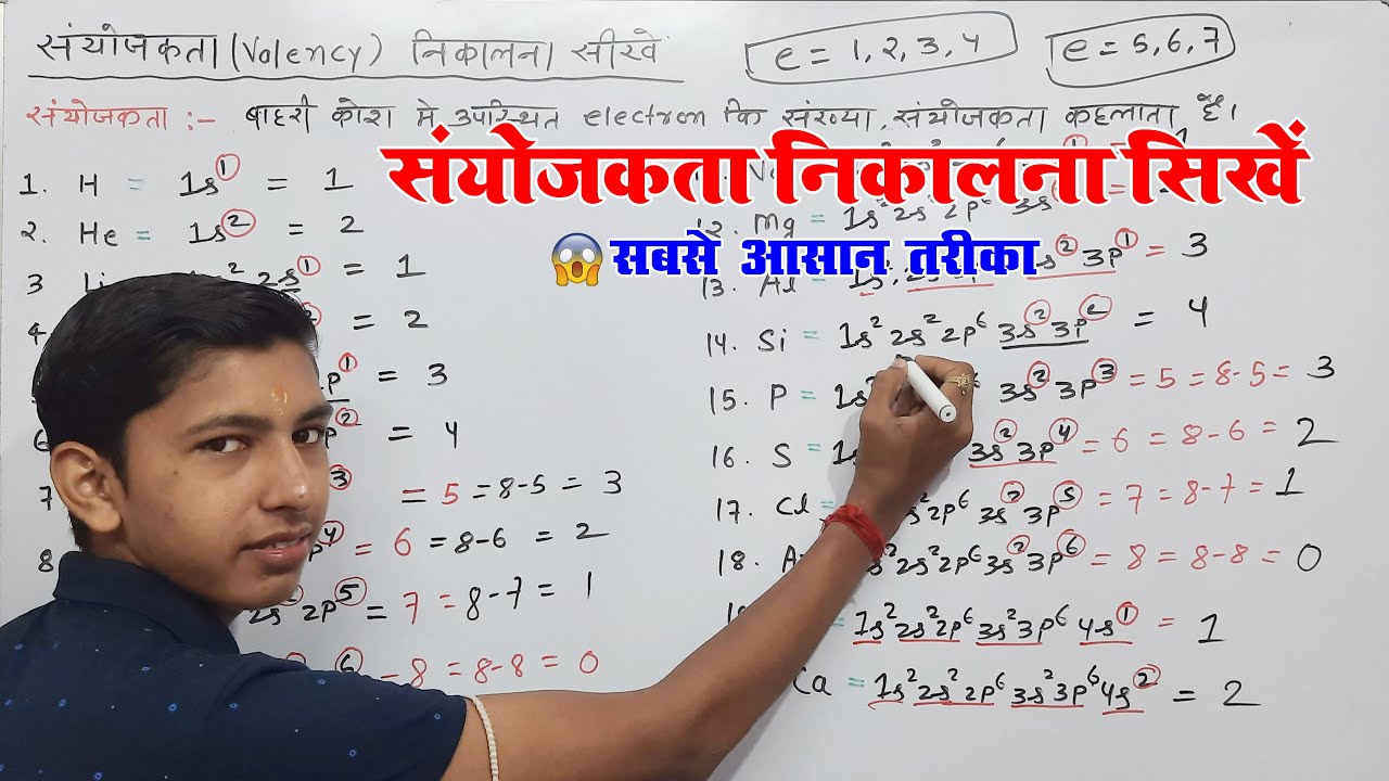 संयोजकता निकालने का आसान तरीका | sanyojakta kaise nikale | valency kaise nikale | how to find valenc
