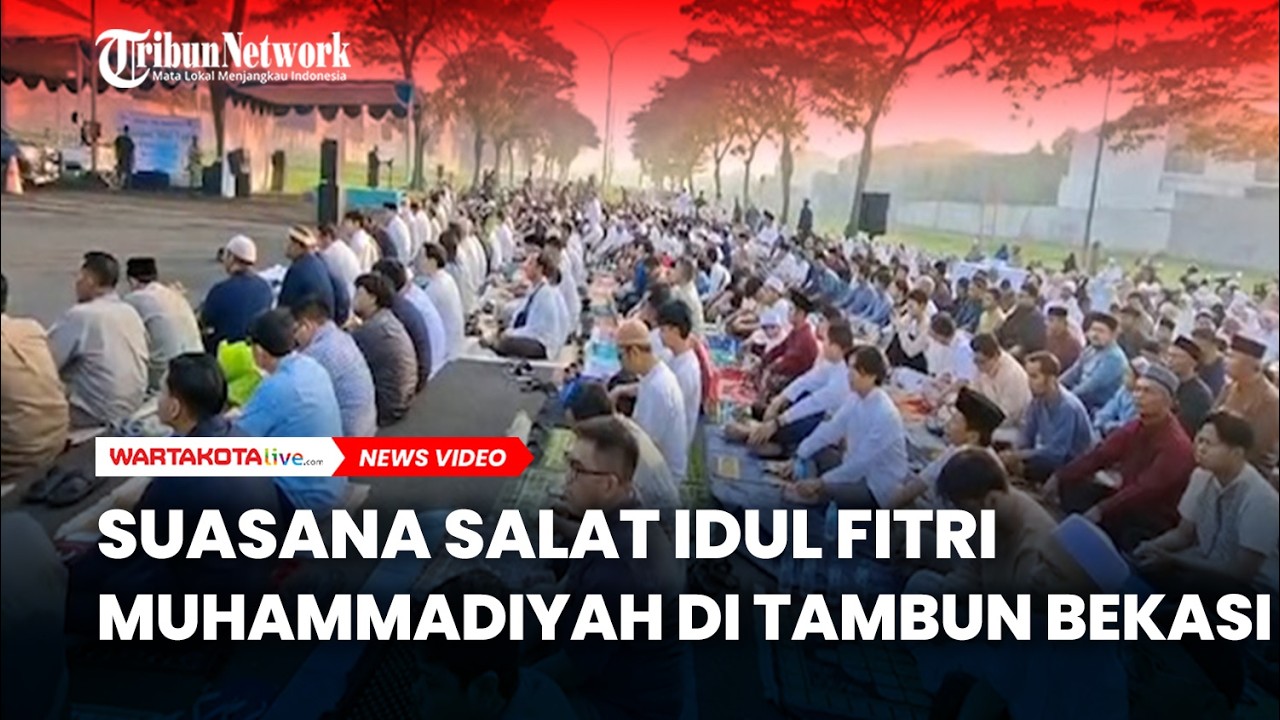 Suasana Salat Idul Fitri Muhammadiyah di Tambun Bekasi