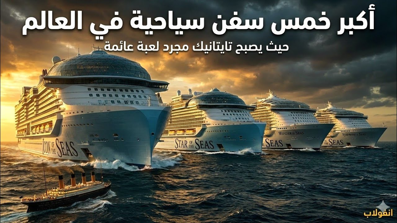 أكبر خمس سفن سياحية في العالم عام 2026... حيث يصبح تايتانيك مجرد لعبة أطفال!🚢