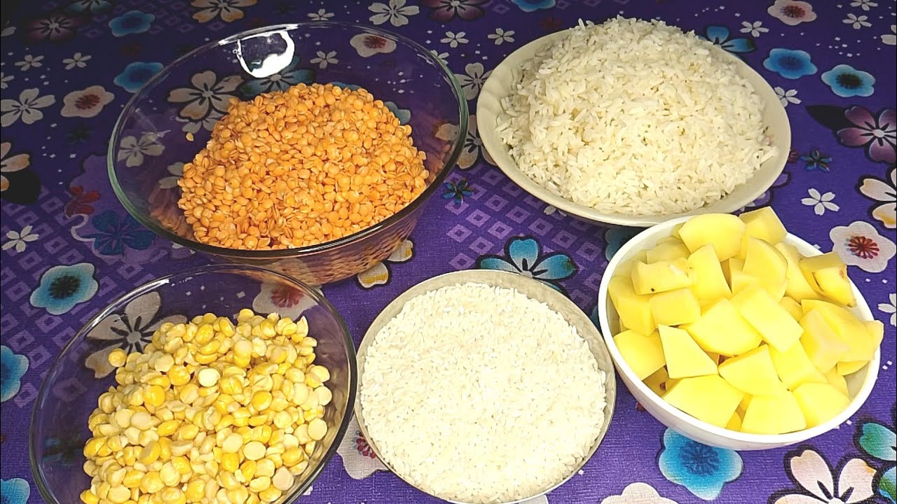 দুই রকমের চাল দুই রকমের ডাল আলু দিয়ে পাতলা খিচুড়ি | সহজ ও স্বাস্থ্যকর খিচুড়ি রেসিপি