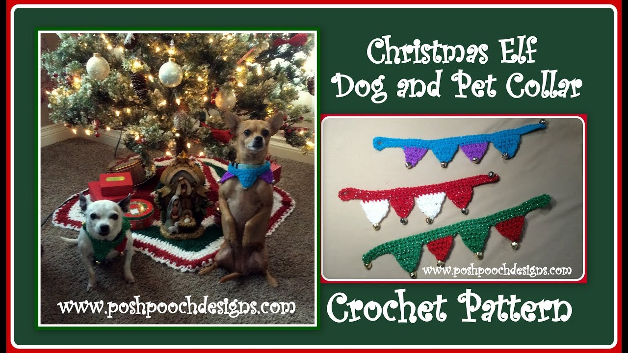 Christmas Elf Dog Collar Crochet Pattern