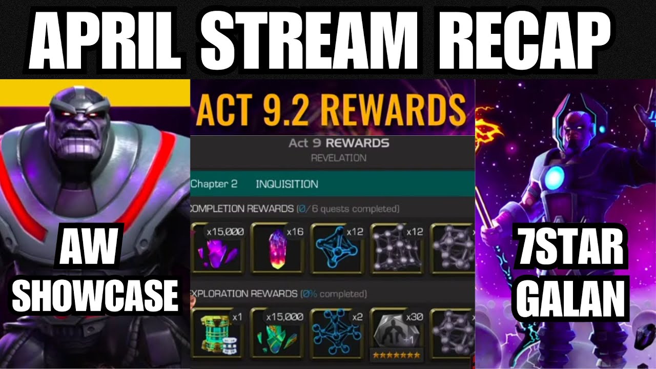 MASSIVE APRIL STREAM RECAP! ACT 9.2 REWARDS, NEW 7 STAR RELEASE & MORE | MARVEL CONTEST OF CHAMPIONS