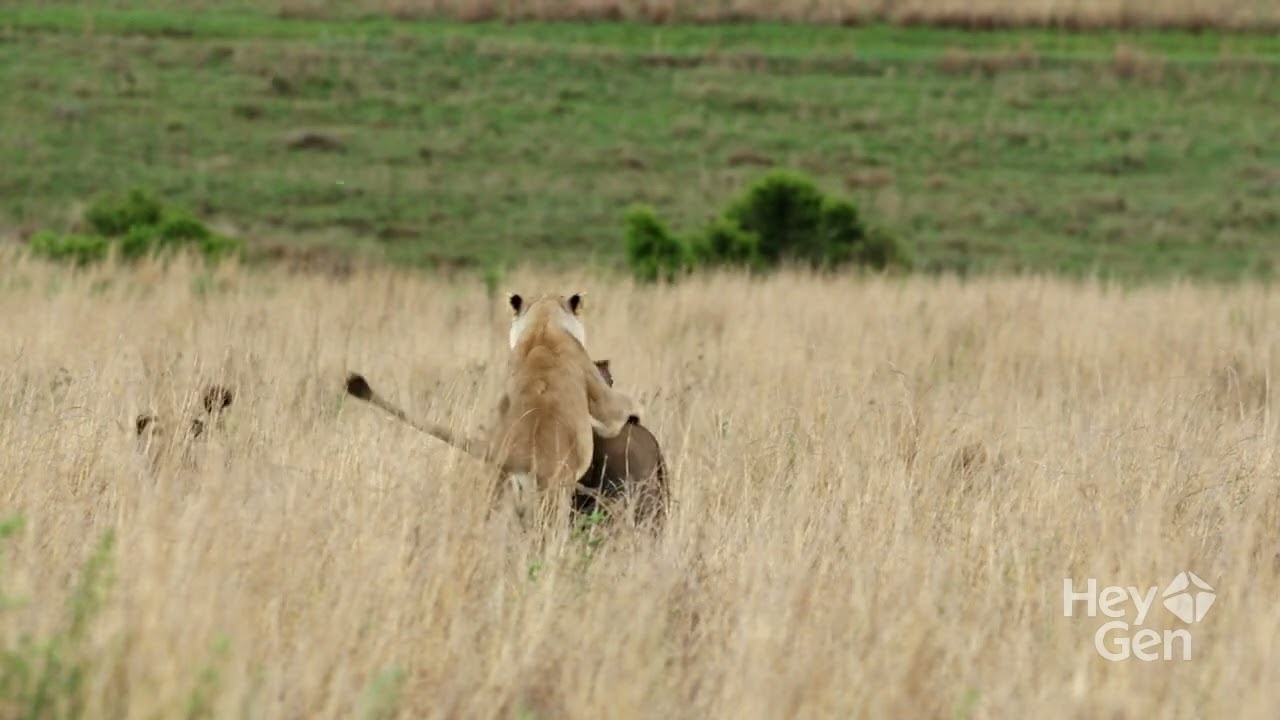 How to Lion attack a buffalo 