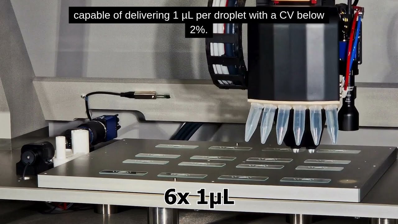 1 Microliter Droplets below 2% CV | High-Speed Non-Contact Dispensing by M2-Automation
