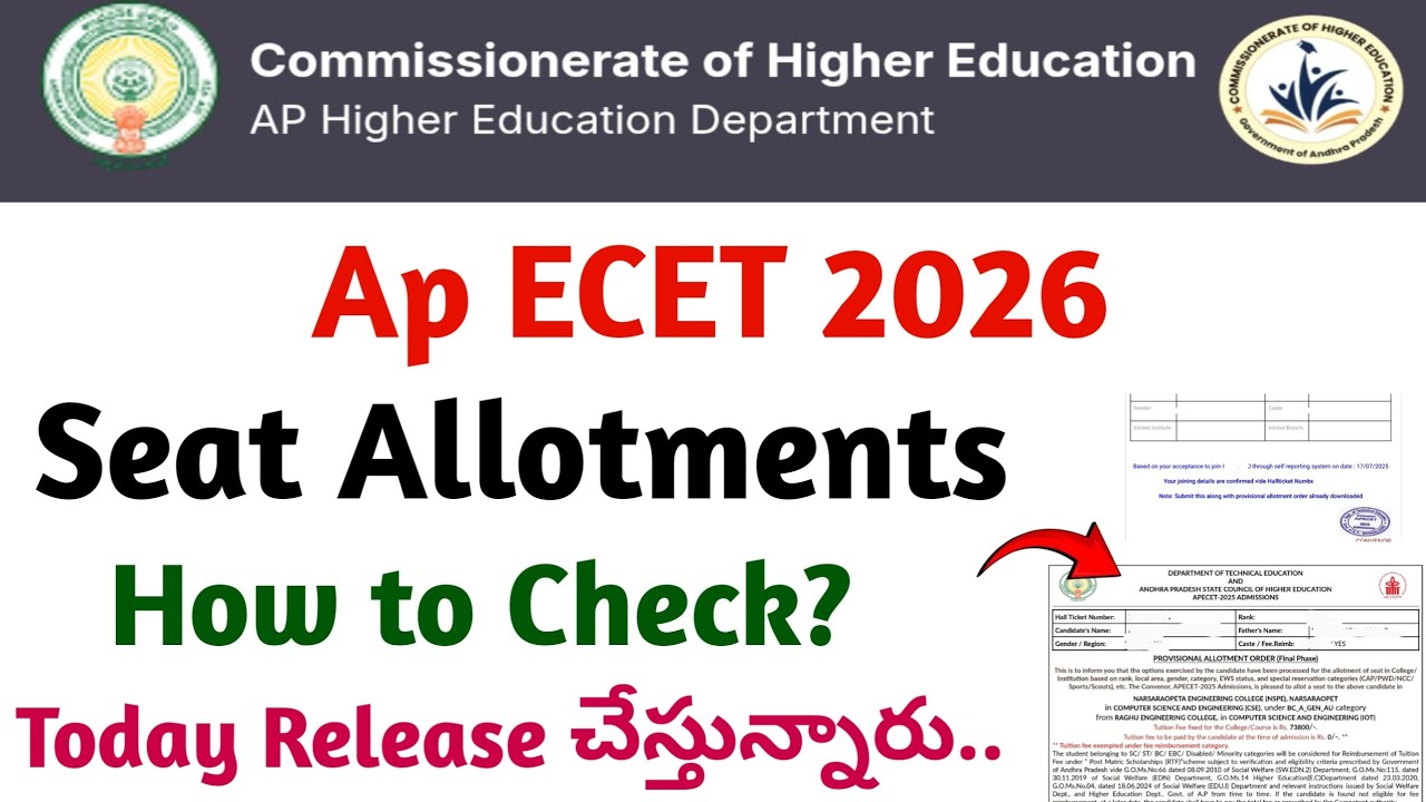 Ap ECET 2026 Seat Allotments | how to download ecet allotment order | ap ecet seat allotments