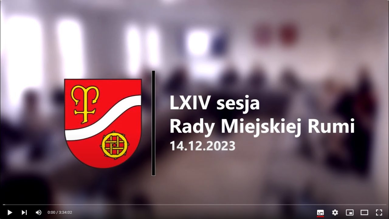 LXIV sesja Rady Miejskiej Rumi w dniu 14 12 2023