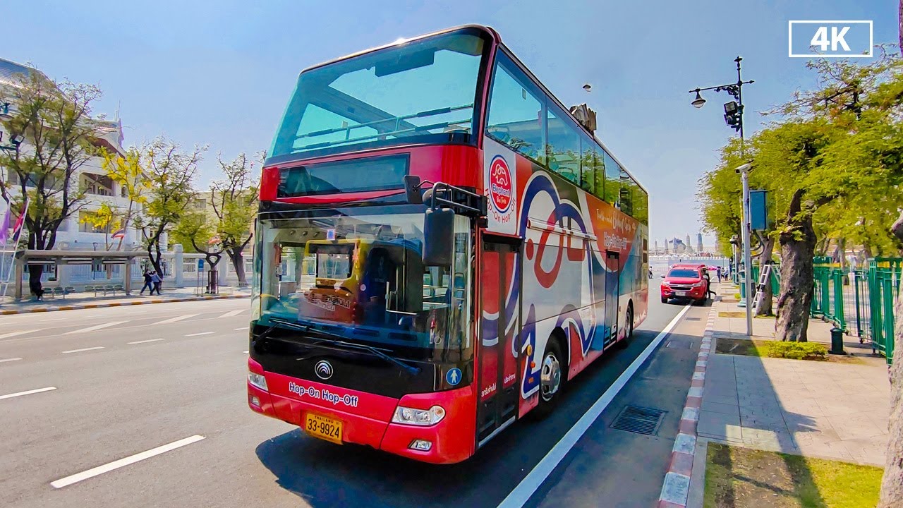Riding on Bangkok Sightseeing Double-Decker Bus Tour [4K]
