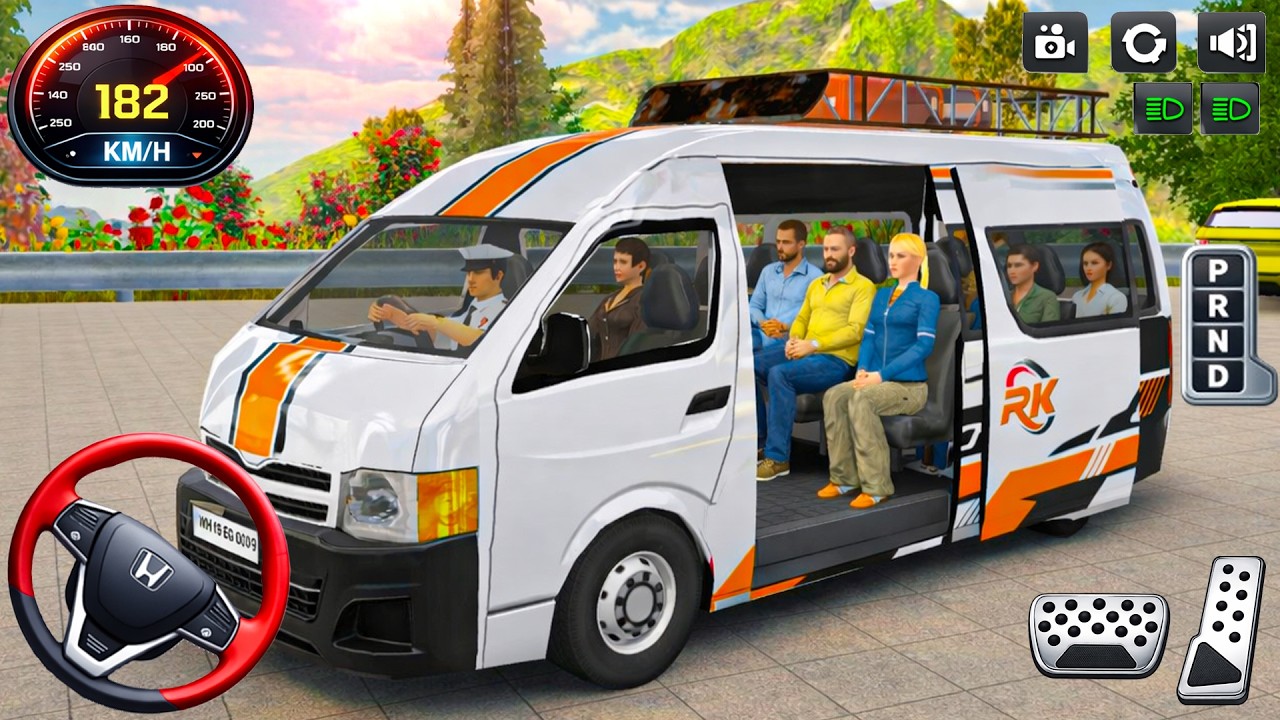 Mini bus driving van simulator: mini passenger van city drive to destination - van android gameplay