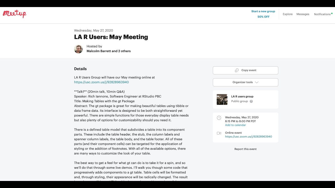 LA R Users Group - May 27, 2020 Meetup
