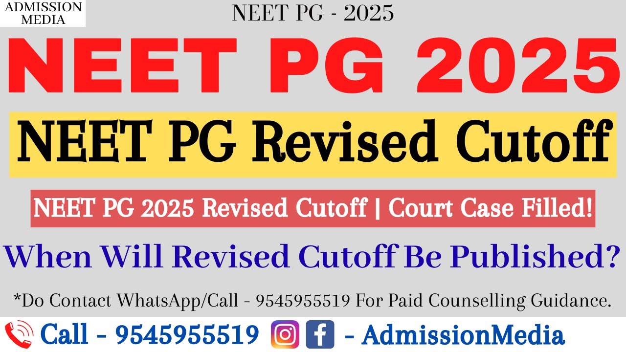 NEET PG 2025 Revised Cutoff | Cutoff Reduction | AIQ Round 3 | States Counselling | Court Case Filed