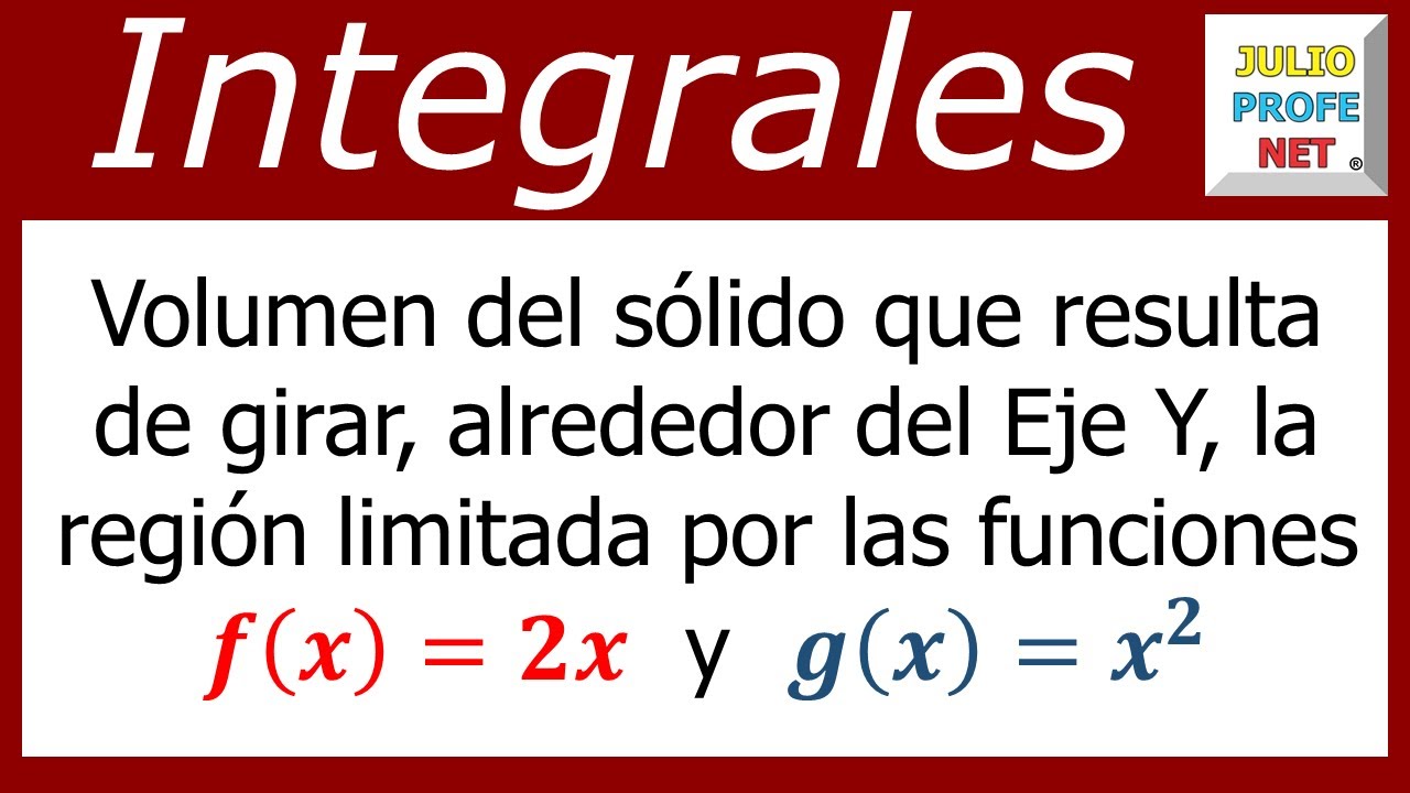 Volumen de un sólido de revolución usando arandelas - Ej. 1