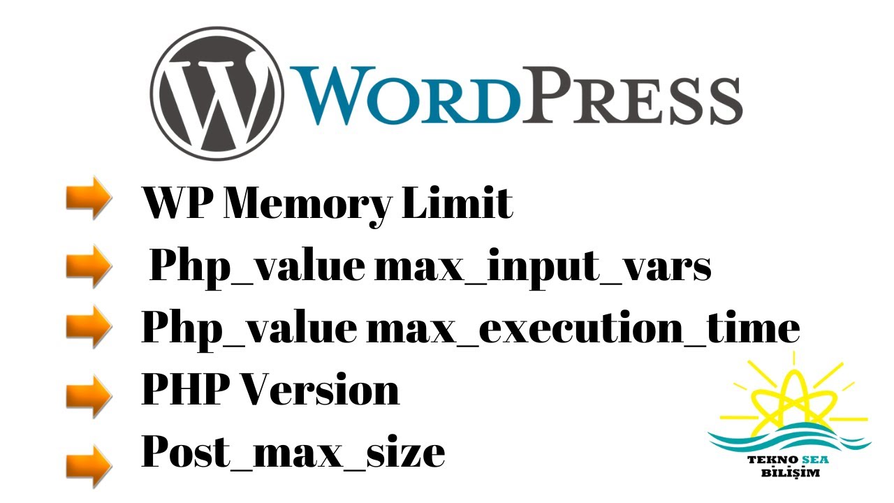 Memory Limit -  Max_input_vars -  Php_value max_execution_time -  PHP Version -  Post_max_size
