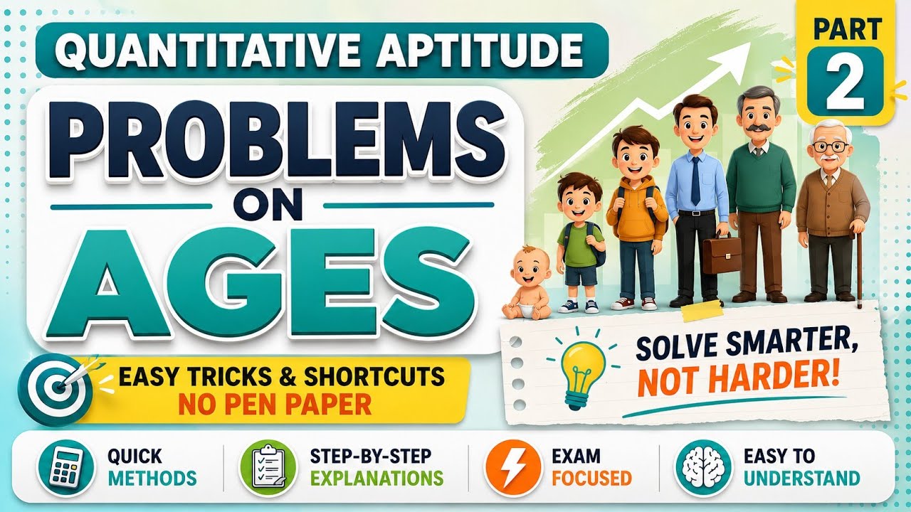 Problems on Ages Trick  | PART-2 | Aptitude Questions for TCS, Wipro, Cognizant, SSC, Bank Exams