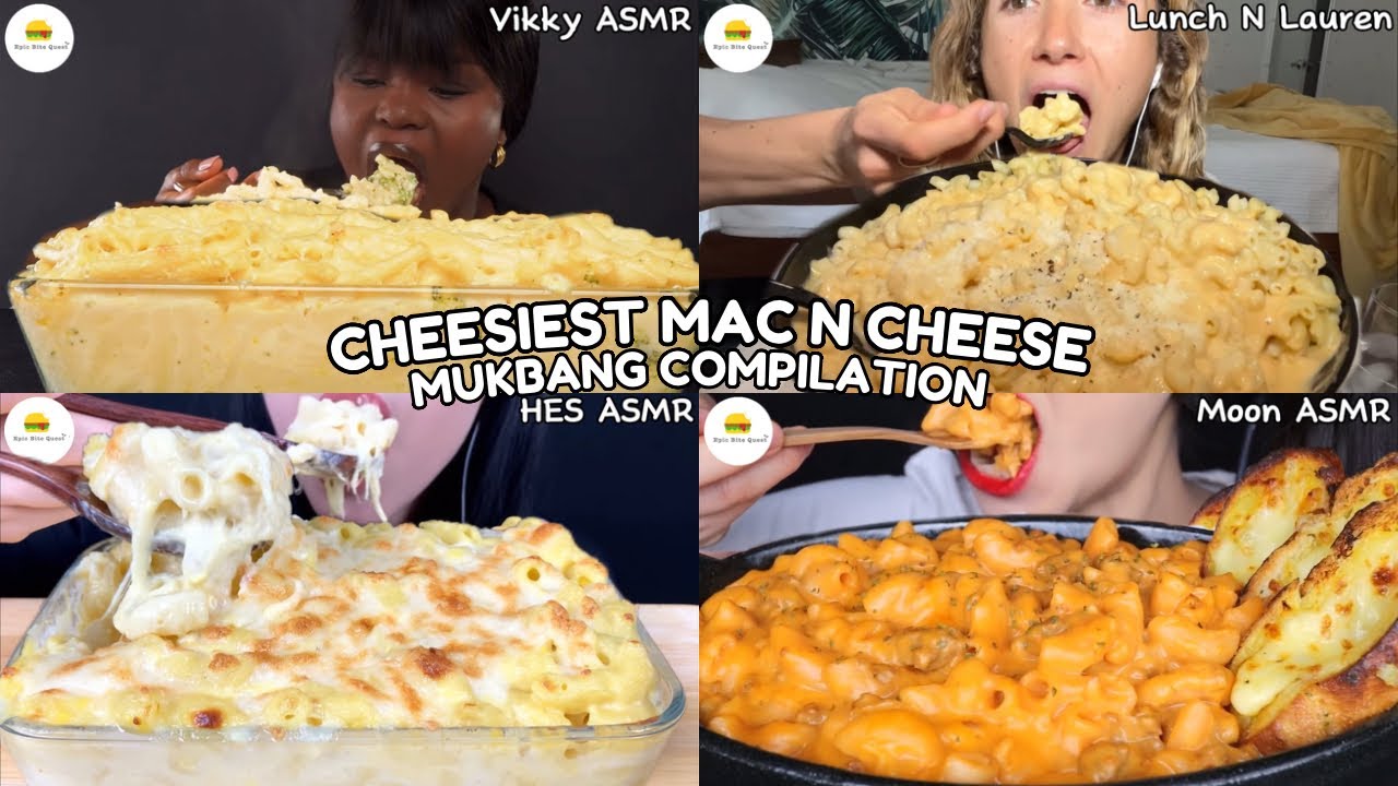 ASMR | CHEESIEST MAC N CHEESE YOU'll EVER SEE | MUKBANG COMPILATION |