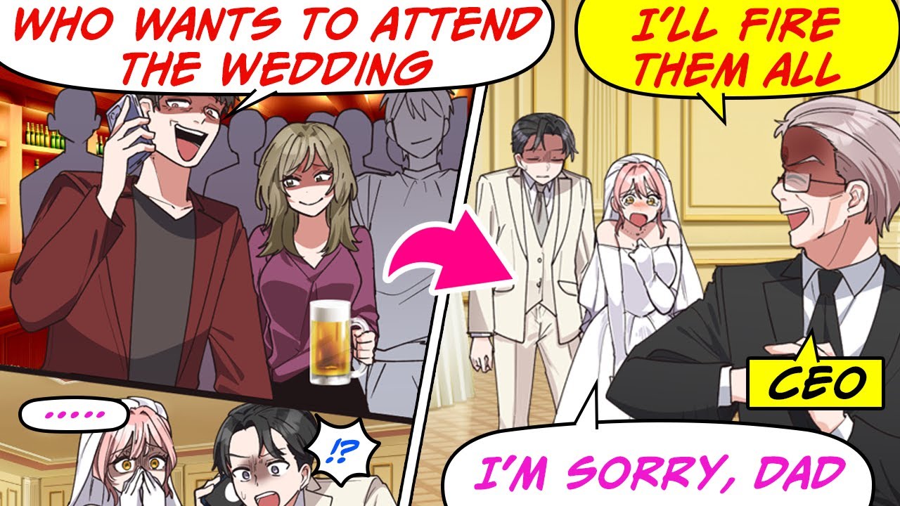 [Manga Dub] My Coworker ditched My wedding guests, but… My bride is CEO's Daughter...!? [RomCom]