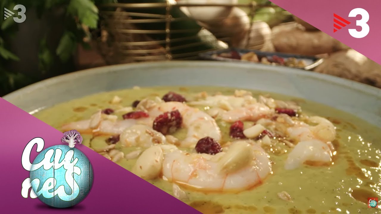 Crema de carbassó i gambes - Cuines