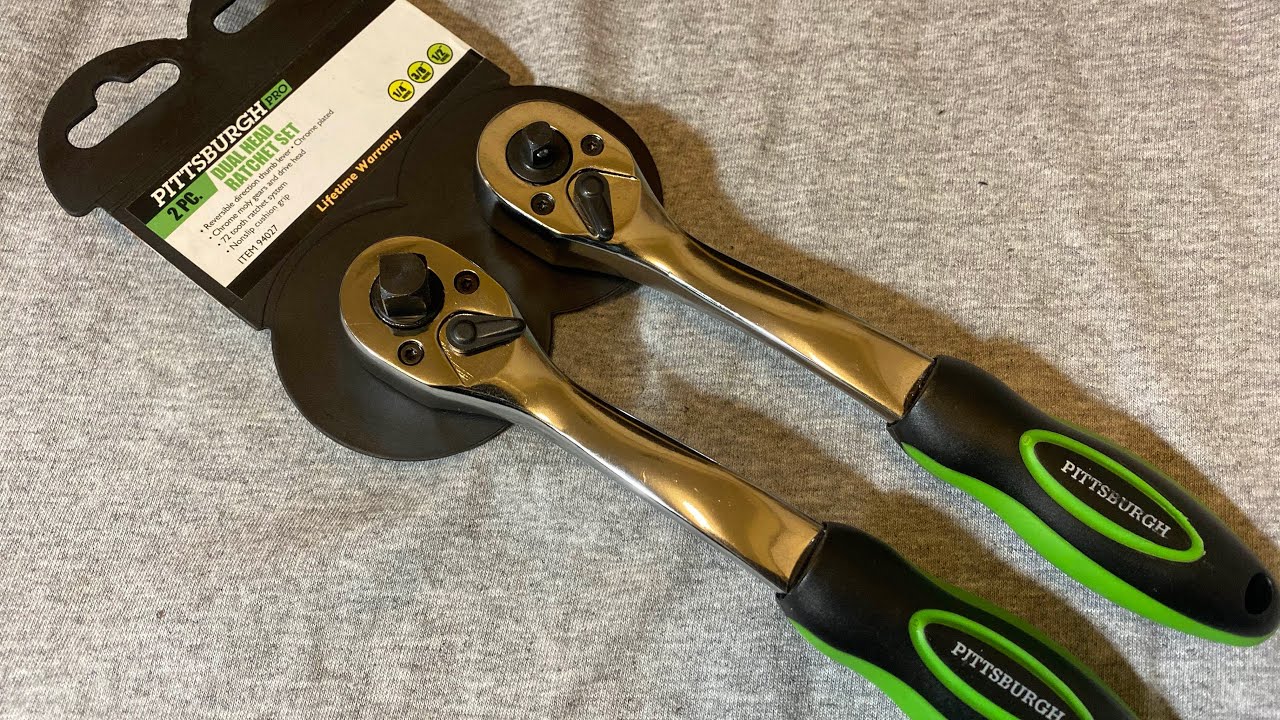 Harbor Freight Pittsburgh Pro 2PC Dual Head Ratchet Set TEARDOWN, Review And Comparison 1/4,3/8,1/2