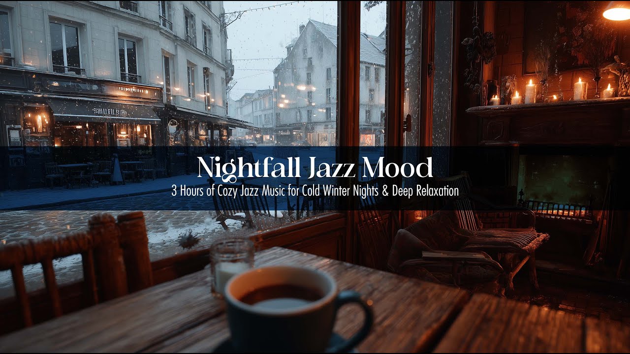 Snowy Window Jazz ☕ POV Cozy Room | Cafe Coffee Winter Ambience