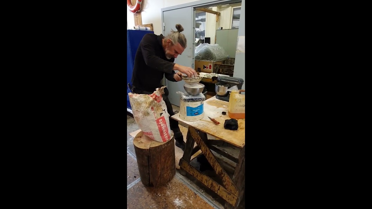 The Swedish Ship Götheborg   Making linseed oil putty