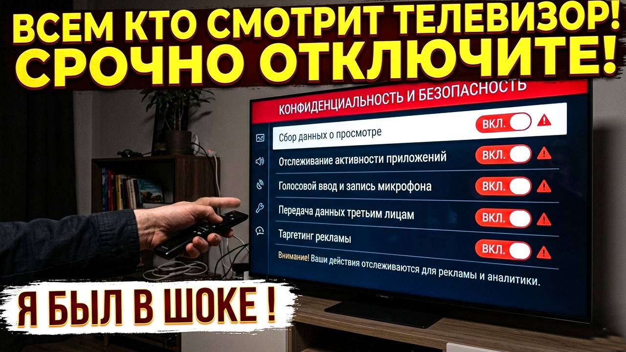 Всем кто смотрит ТЕЛЕВИЗОР отключите Это ! Опасные функции TV ❌