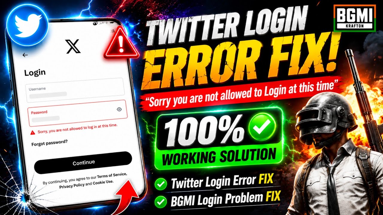 BGMI Twitter X Login: Sorry, you are not allowed to log in at this time. | BGMI X login problem t...