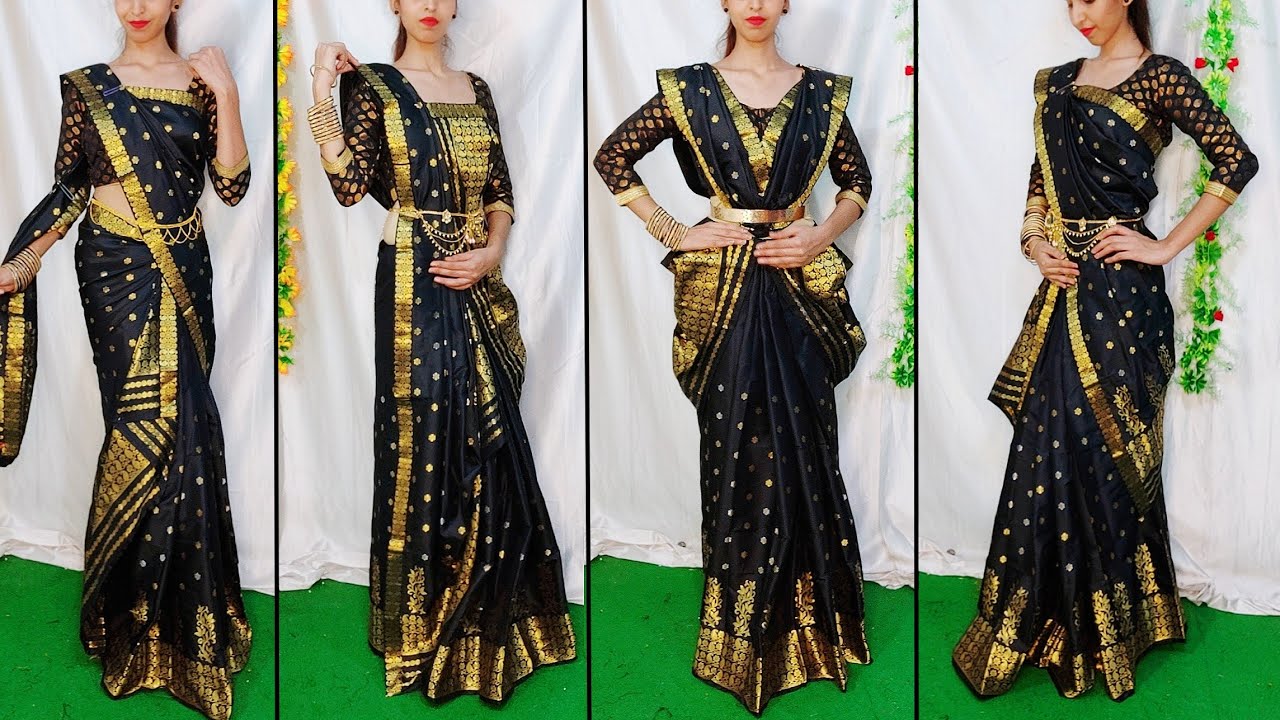 5 NEW AND ELEGANT SAREE DRAPING STYLE'S|MAKHELA CHADOR DRAPING IN 5 STYLISH WAY/ASSAMESE SAREE|HINDI