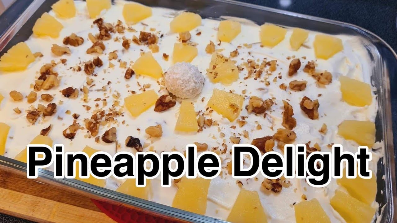 Pineapple delight recipe | how to make pineapple delight | pineapple dessert recipes