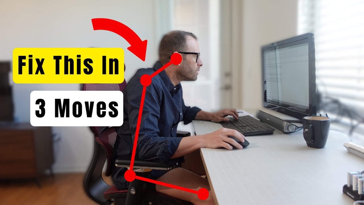 Slouching at your desk 3 Moves for Better Posture (MUST WATCH)