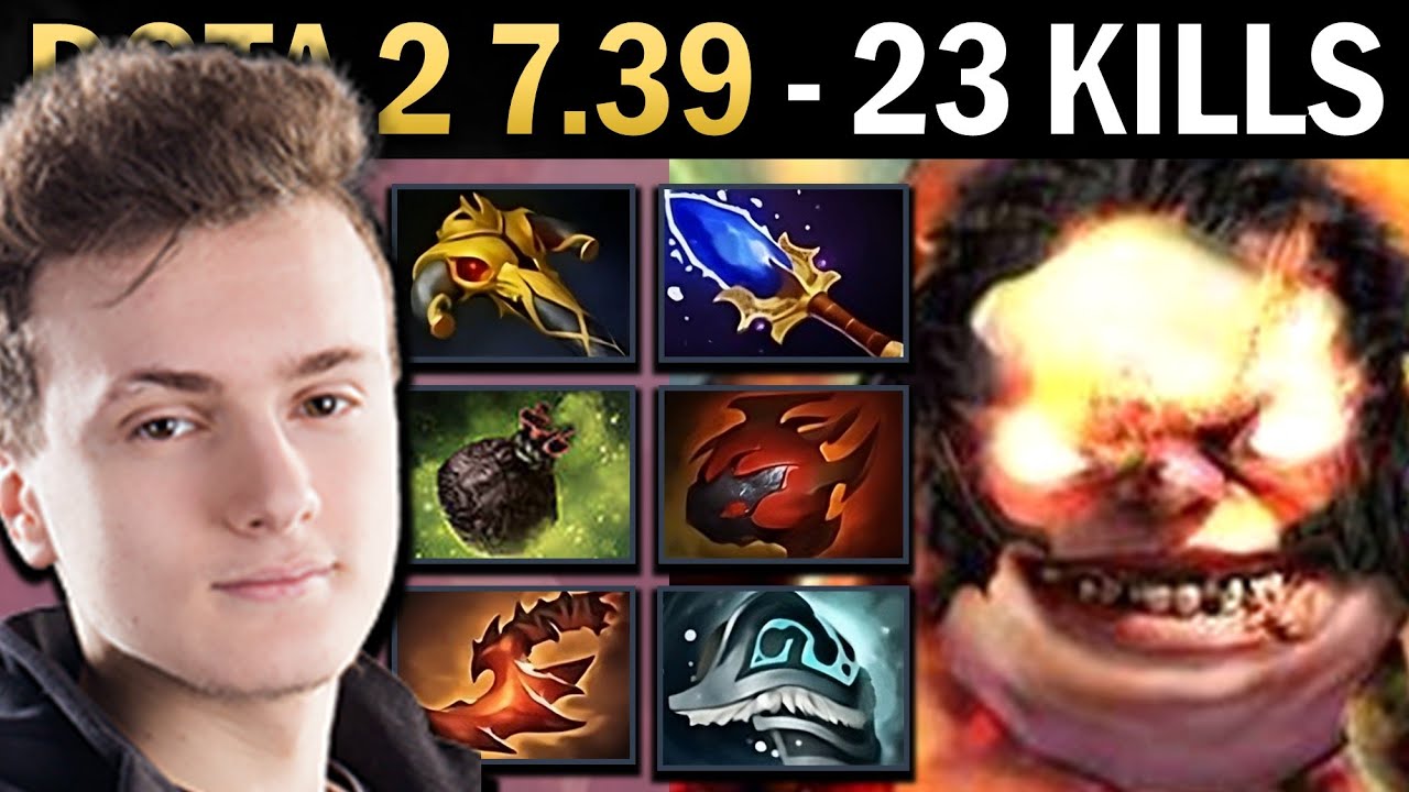 Pudge Gameplay Miracle with Tarrasque and 23 Kills - Dota 7.39