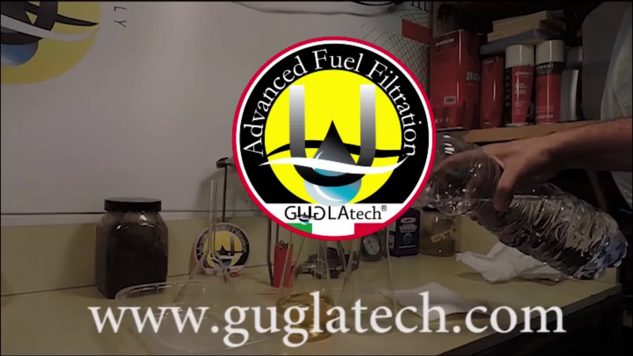 Guglatech fuel filter 100% water separation test