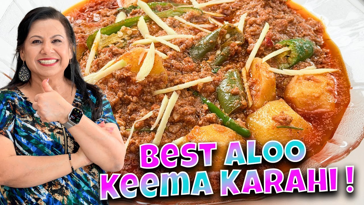 Humare Ghar ki Ane Wali Dawath Ke Liye Meine Banaya Aloo Keema Karahi Recipe in Urdu Hindi -RKK