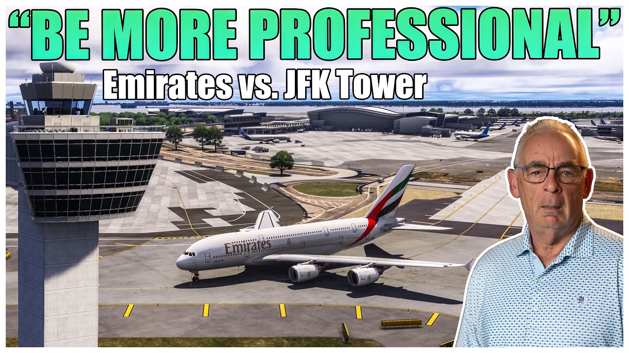 Emirates A380 Crew Calls Out JFK Tower on the Radio