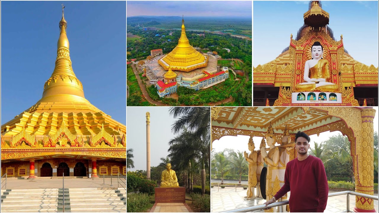 WORLD LARGEST STONE DOME - GLOBAL VIPASSANA PAGODA . MUMBAI - GORAI - FREE ENTRY - FULL DETAIL VIDEO