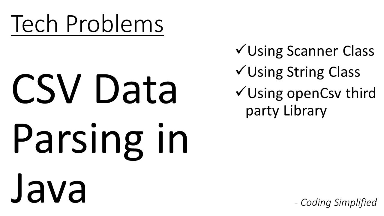Introduction to CSV Data Parsing in Java | How to parse the data from given CSV in Java