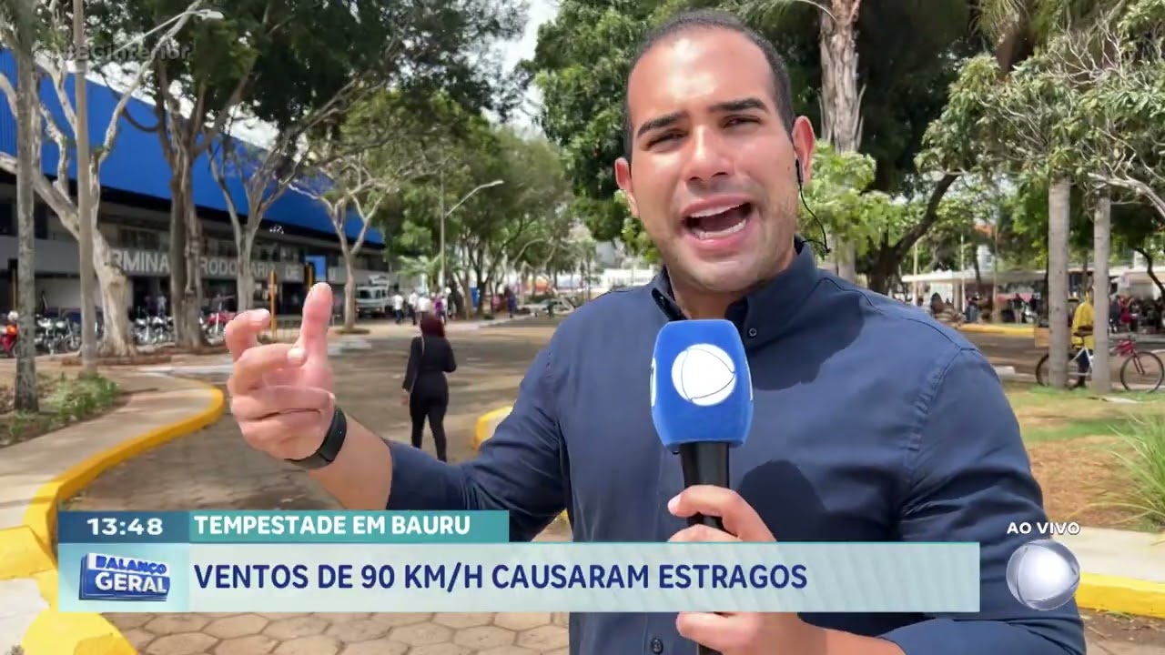 Tempestade em Bauru: ventos de 90 km/h causaram estragos