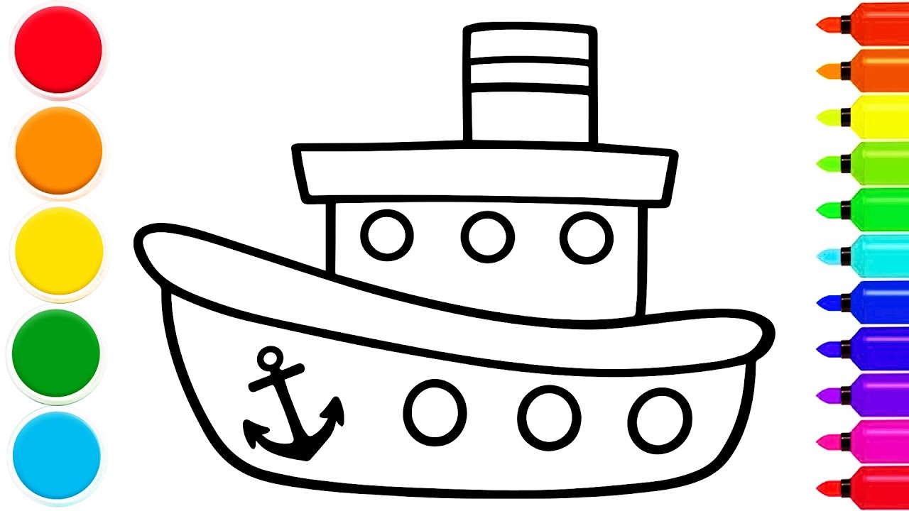 How to Draw a Cute Boat | Easy Step by Step Tutorial