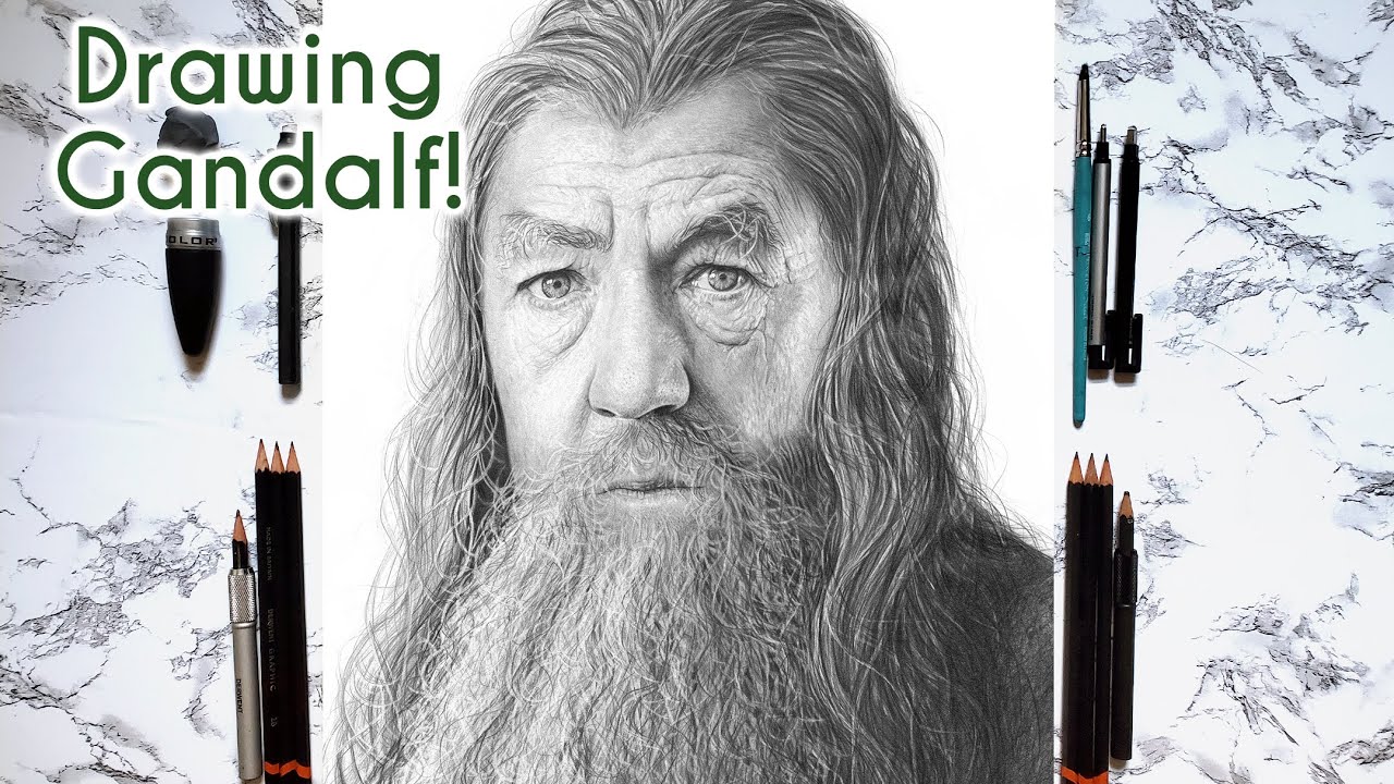 Drawing Gandalf from Lord of the Rings  //  Time Lapse Art