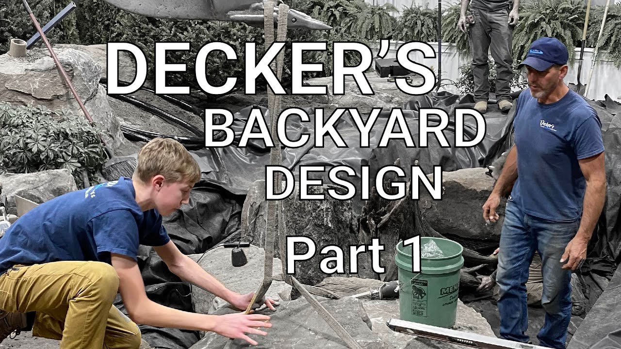 Back Yard Pond, Sunken Patio and   Waterfalls