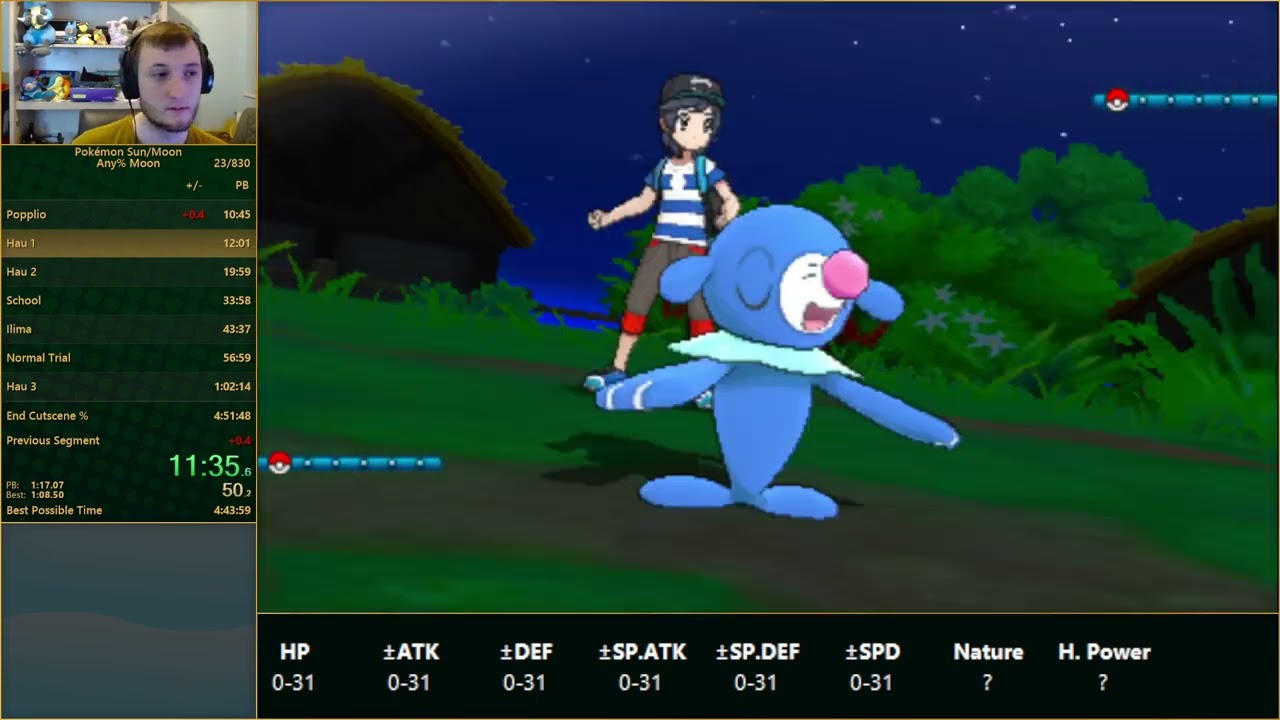 Pokémon Moon speedrun in 4:50:17 (Current World Record)