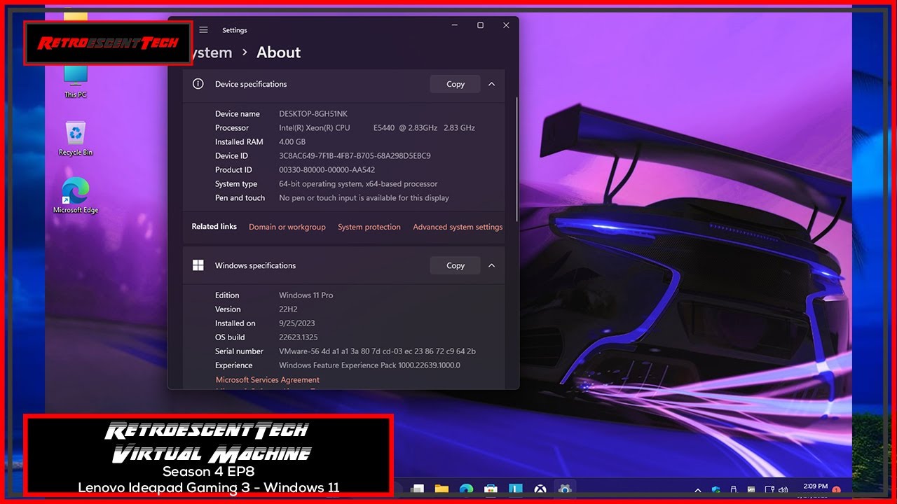 RetroescentTech Virtual Machine Series Season 4 EP8 Lenovo Ideapad Gaming 3 - Windows 11