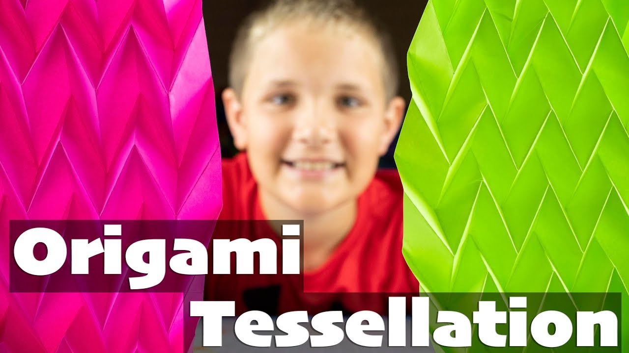 Origami Tessellation: How to fold an 8x8 herringbone tessellation.